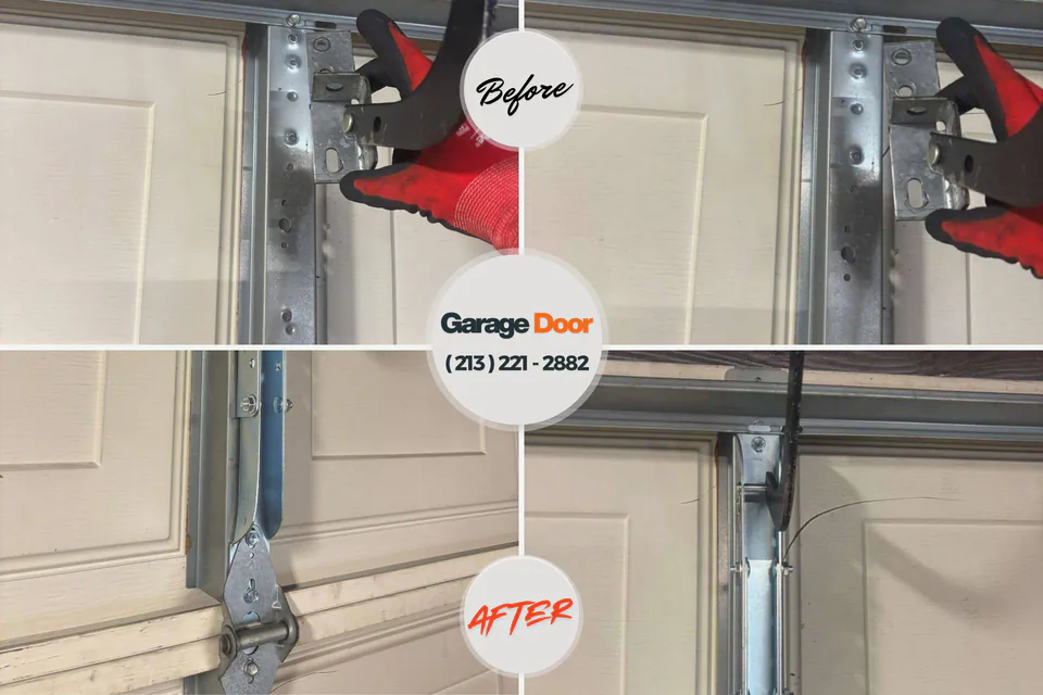 Before and after: garage door repair Brackettville, TX